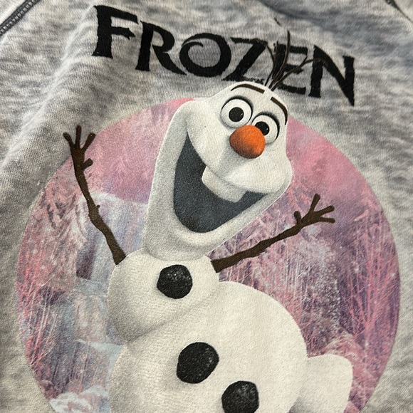 Disney Frozen Heather Grey Olaf Sweater Girls Size 11/12 - Picture 2 of 3